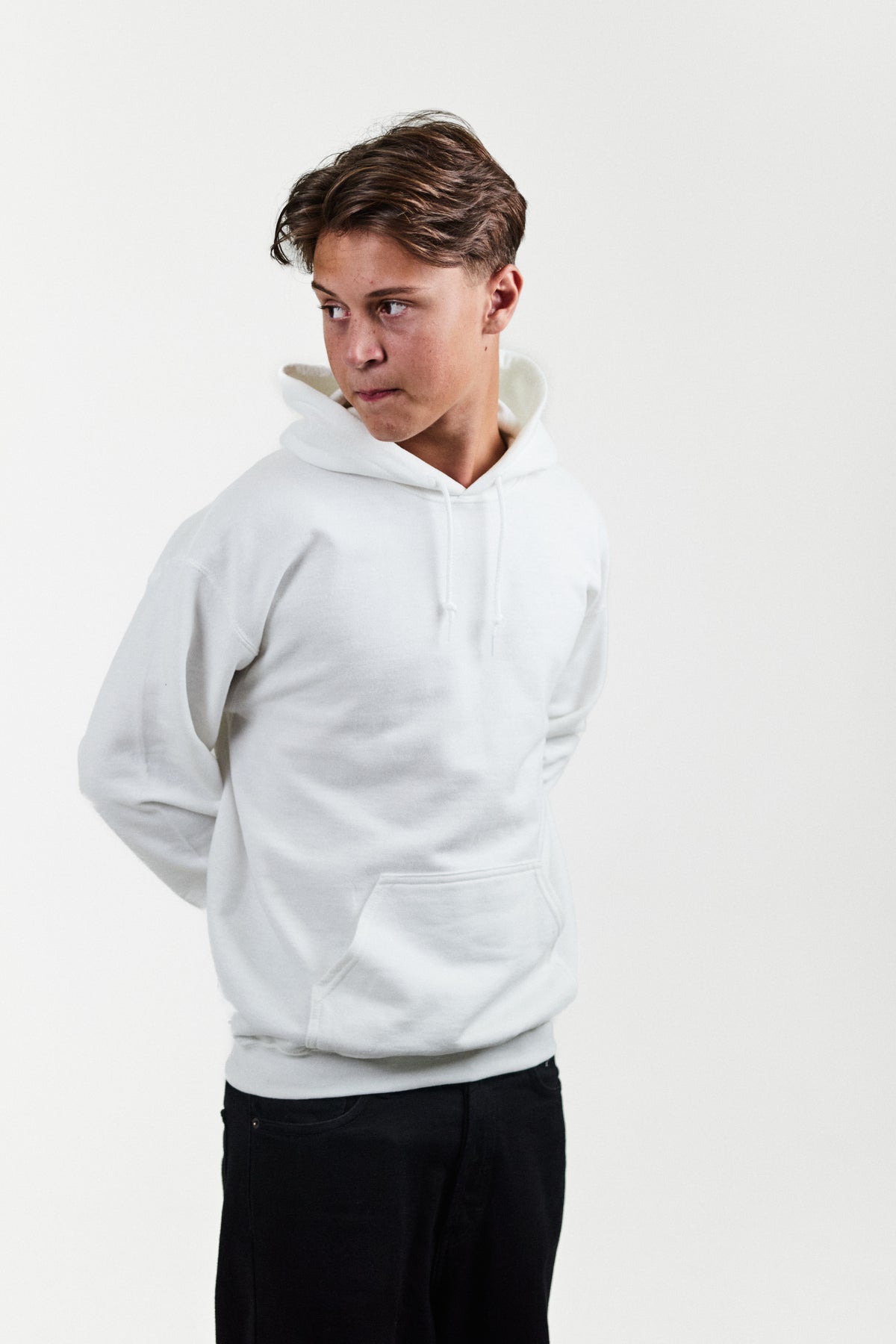 BLANK HOODIE HVID