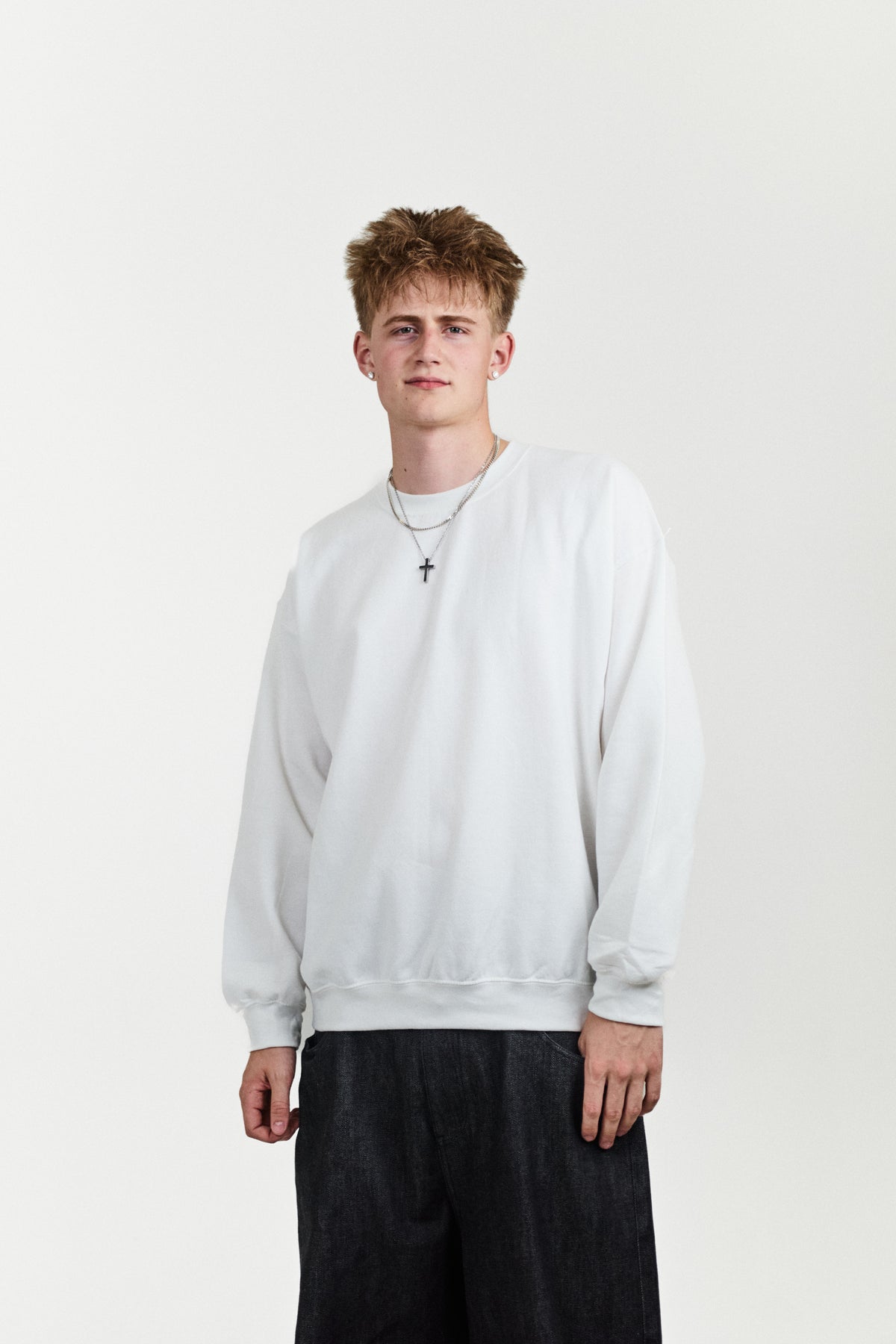 BLANK SWEATSHIRT HVID