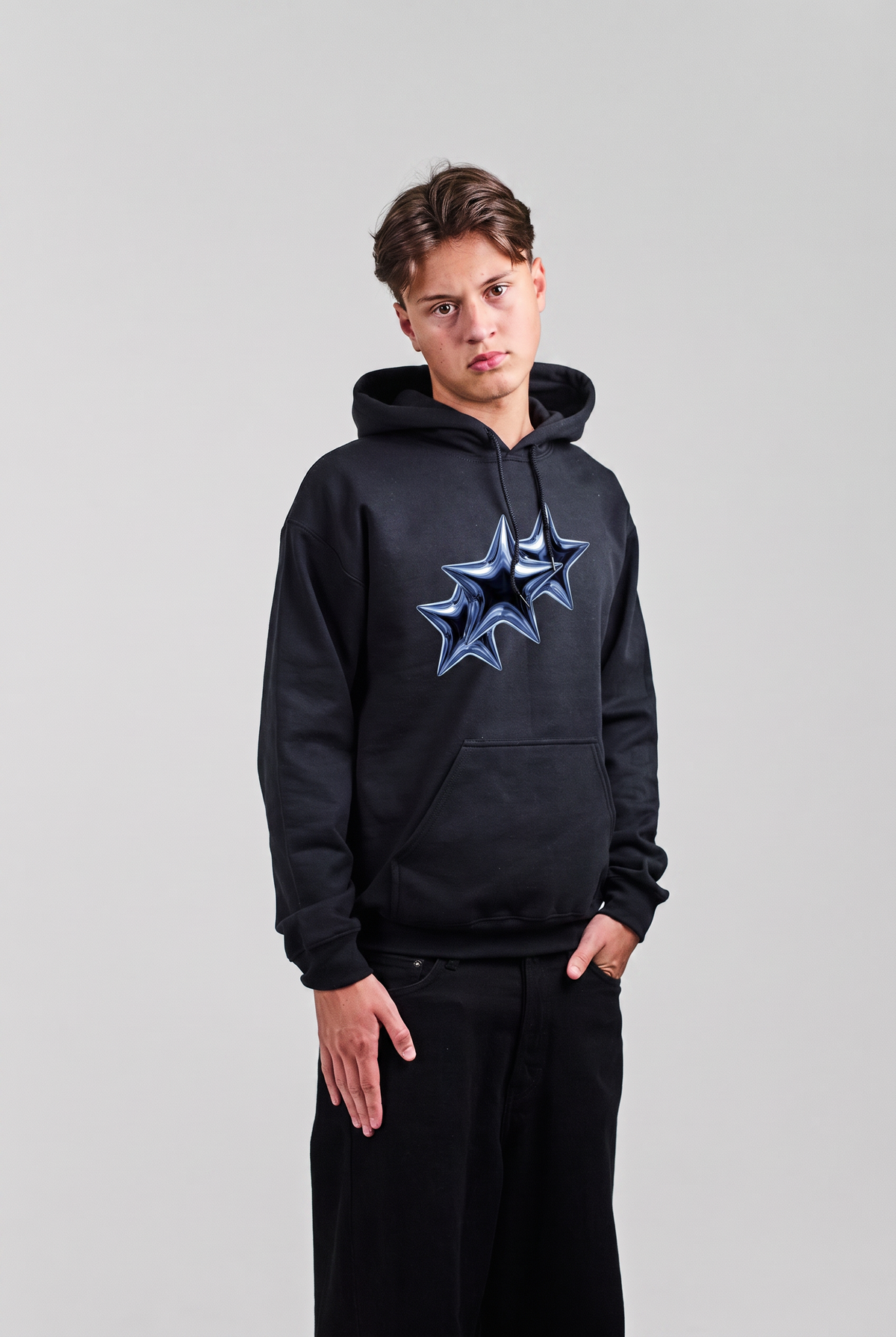 STARS HOODIE SORT