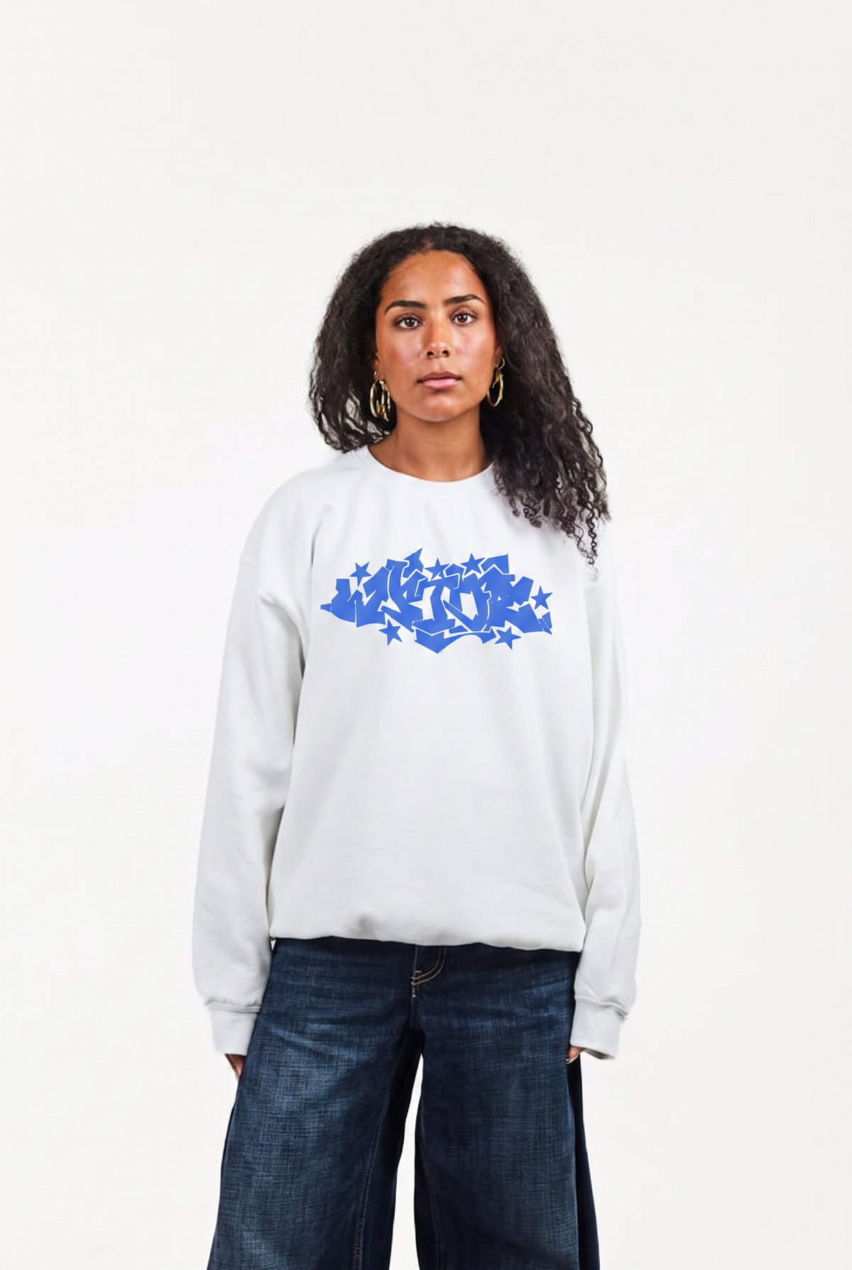 GRAFFIC SWEATSHIRT HVID