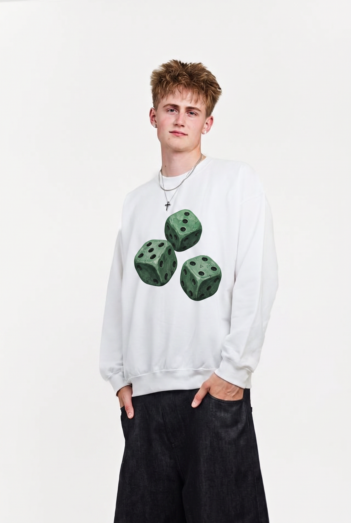 DICE SWEATSHIRT HVID