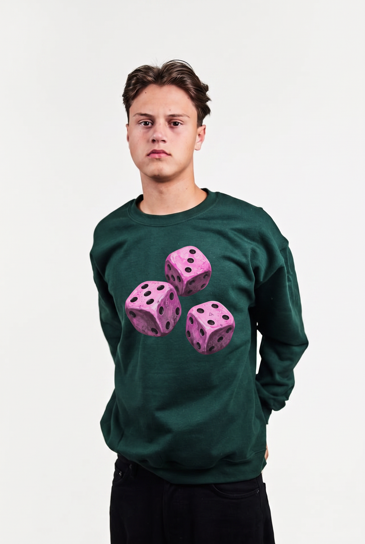 DICE SWEARSHIRT MØRKEGRØN
