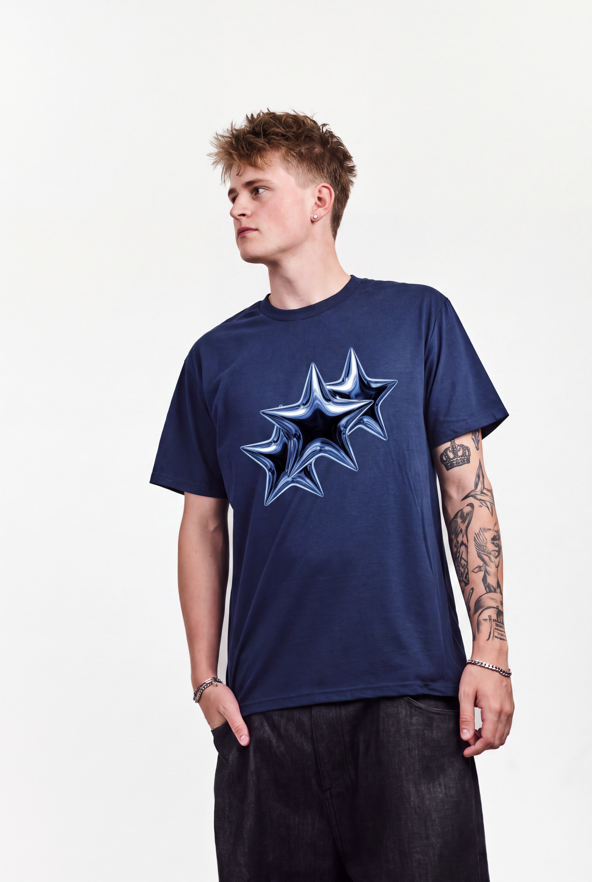 STARS TEE MØRKEBLÅ