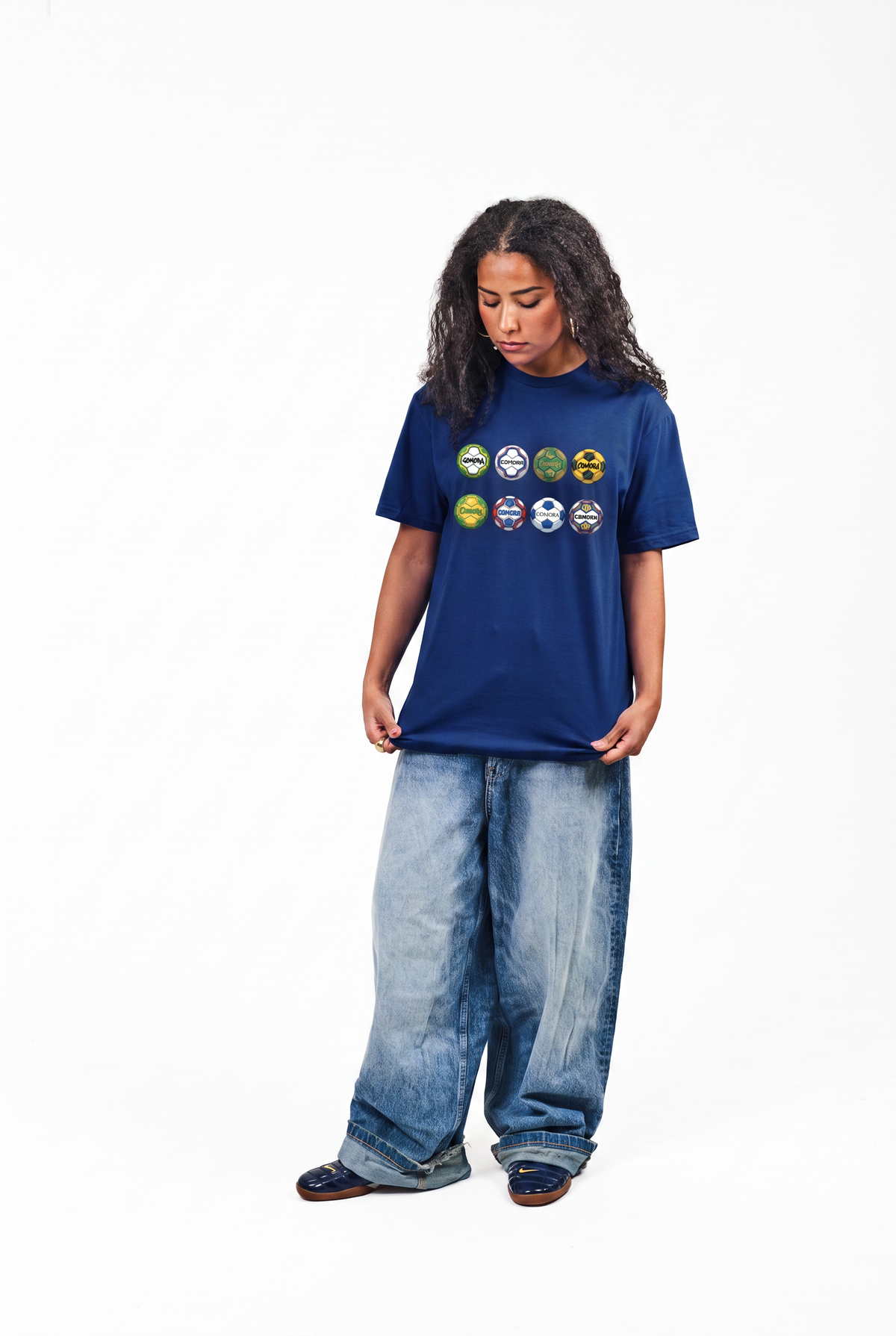 FOOTBALL TEE MØRKEBLÅ