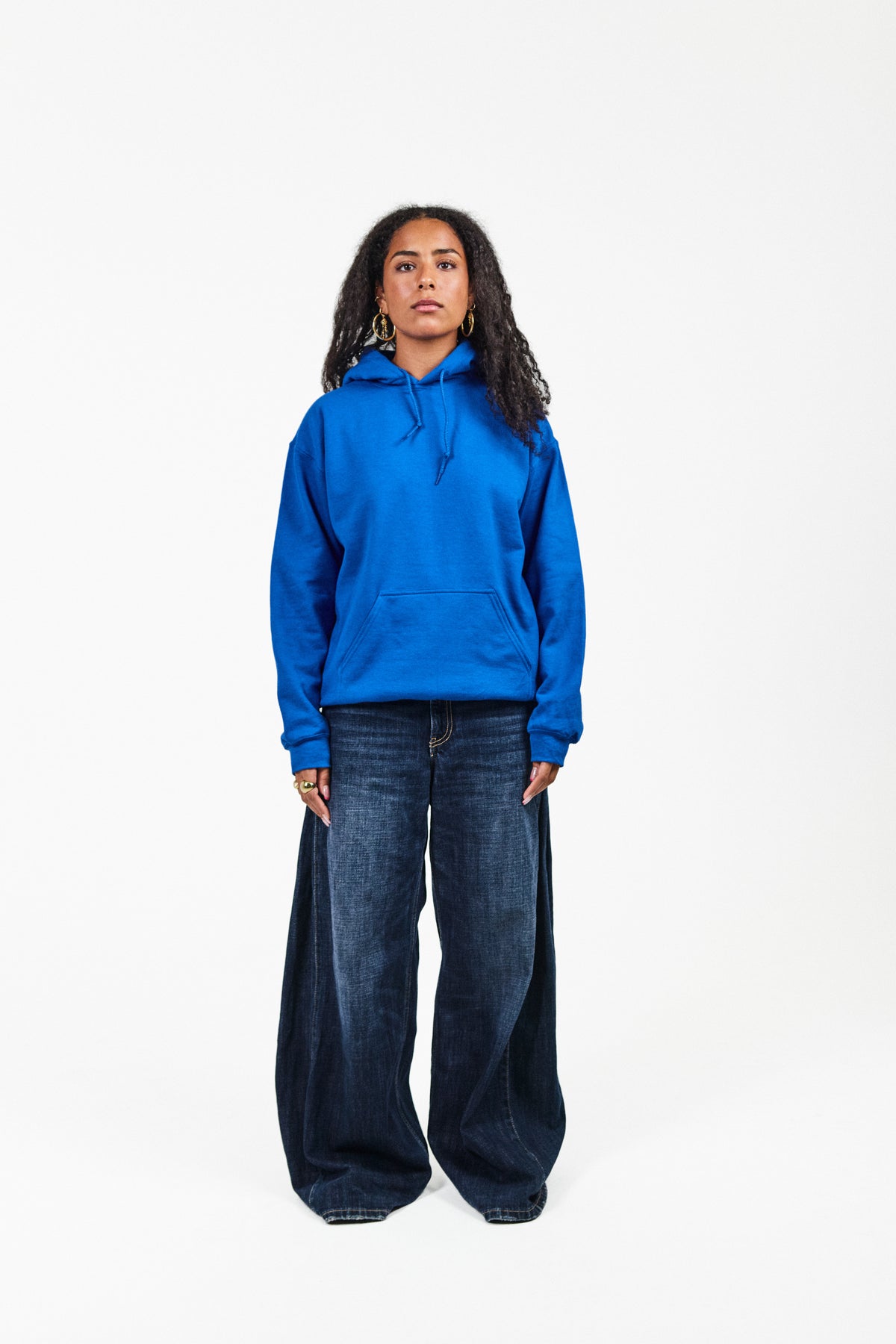 BLANK HOODIE BLÅ