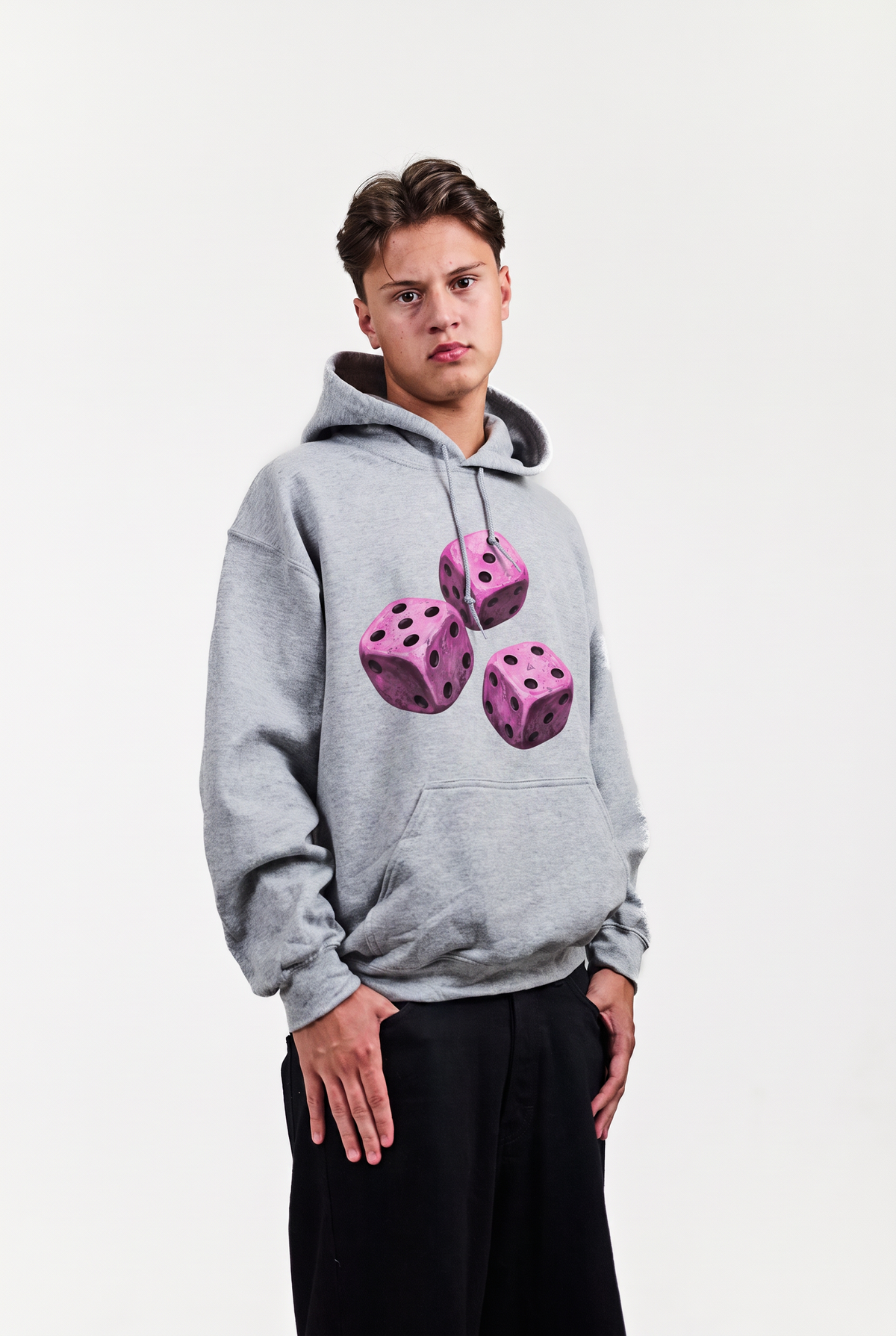 DICE HOODIE GRÅ